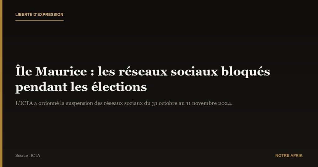 Île Maurice : les réseaux sociaux bloqués pendant la durée des élections