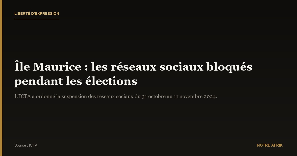 Île Maurice : les réseaux sociaux bloqués pendant la durée des élections