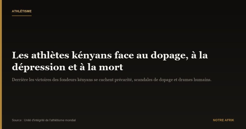Athlétisme : le prix à payer pour les athlètes kényans entre décès, dépression et dopage