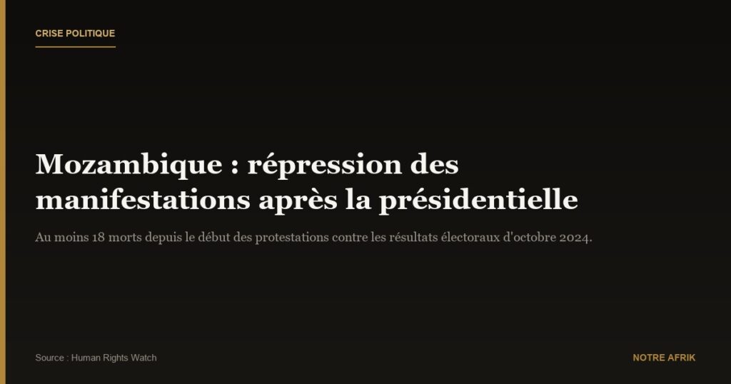 Mozambique : les manifestations persistent malgré l'appel à l'apaisement du président sortant