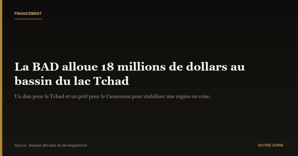 Financement : la BAD accorde 18 millions de dollars US pour soutenir la stabilisation du bassin du lac Tchad