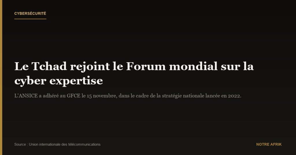 Cybersécurité : le Tchad renforce ses moyens de défenses pour protéger son espace numérique