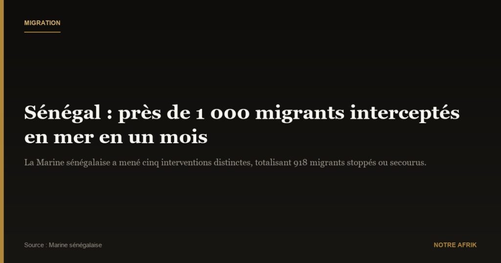 Sénégal : près d'un millier de migrants illégaux arrêtés en mer en un mois