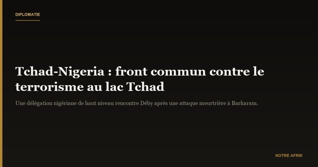 Tchad-Nigeria : un appel à la solidarité dans la lutte contre le terrorisme dans le Lac Tchad