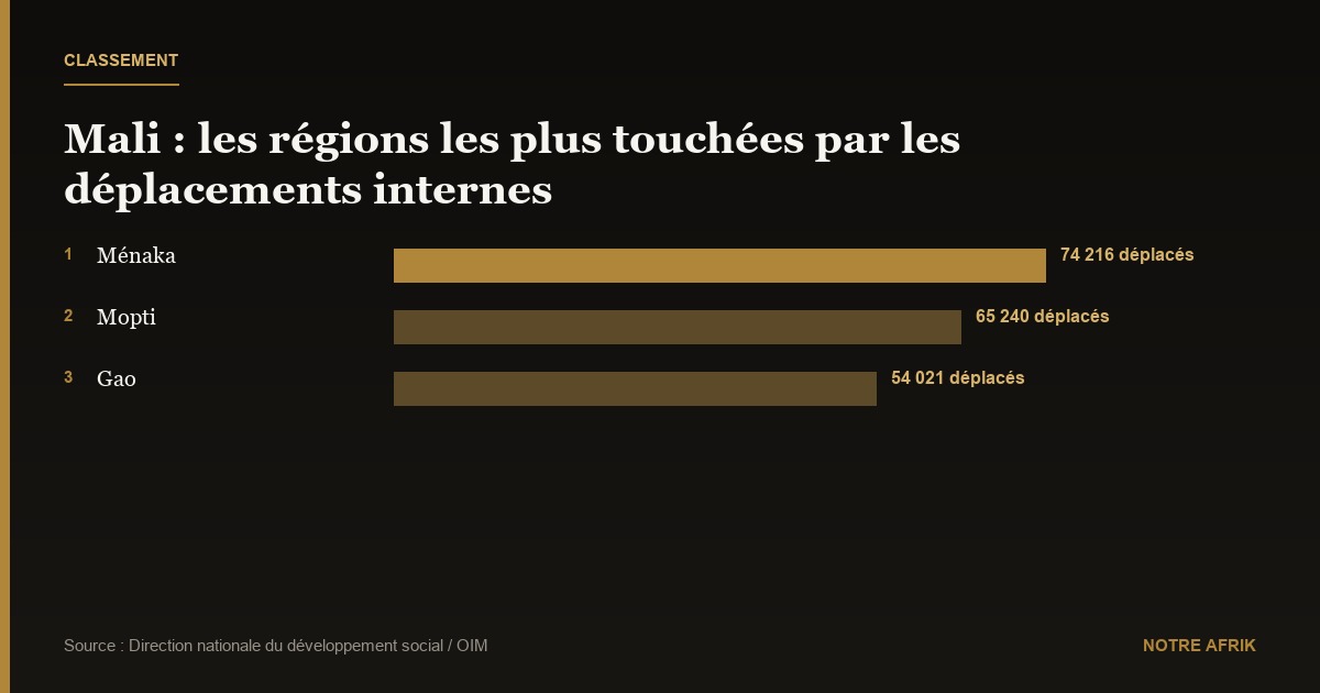 Mali : près de 47 650 déplacés internes en trois mois