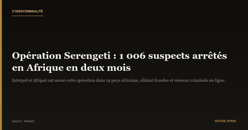 Cybercriminalité : 1 006 suspects arrêtés par Interpol en Afrique en deux mois