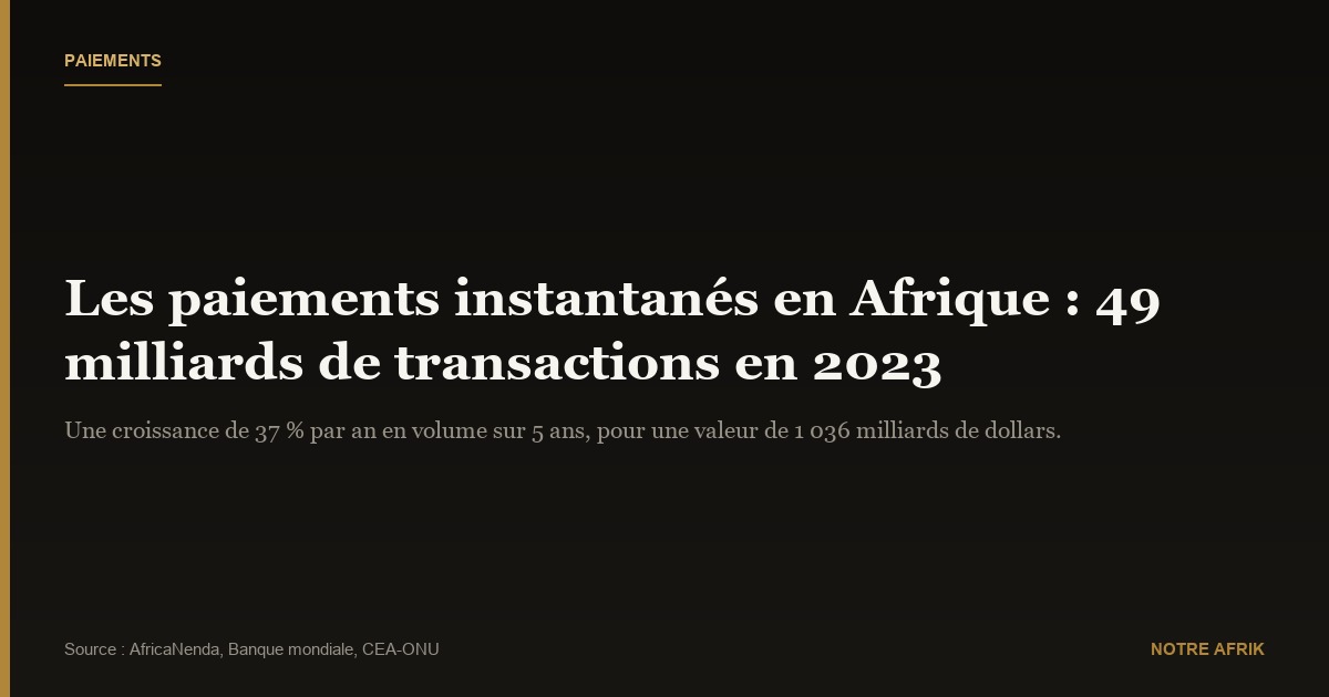 Afrique : les paiements instantanés totalisent 49 milliards de transactions en 2023
