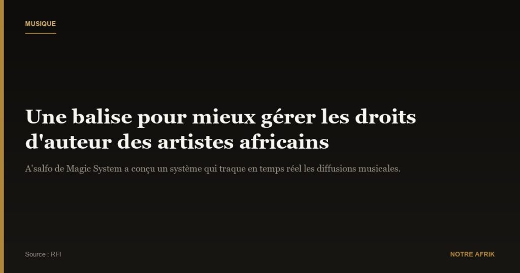 Musique : une balise pour la gestion des droits d'auteur des artistes en Afrique