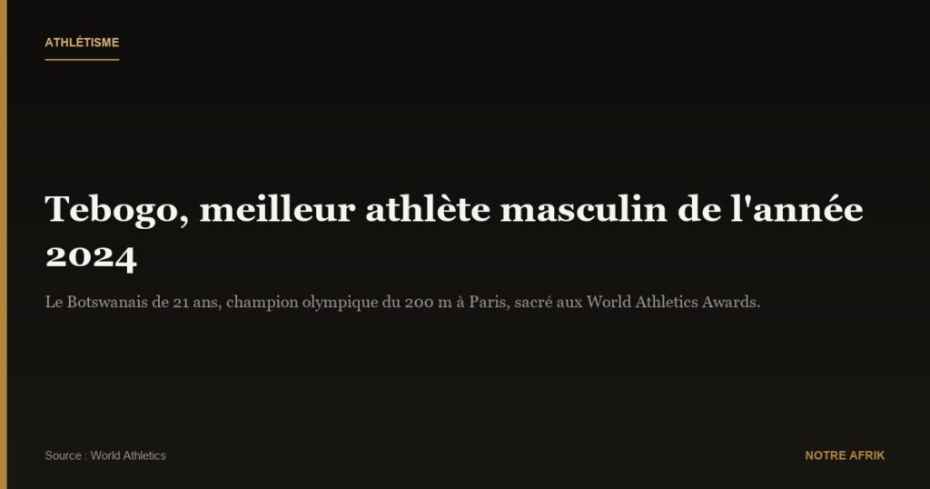 Athlétisme : le sprinteur Letsile Tebogo élu athlète de l'année