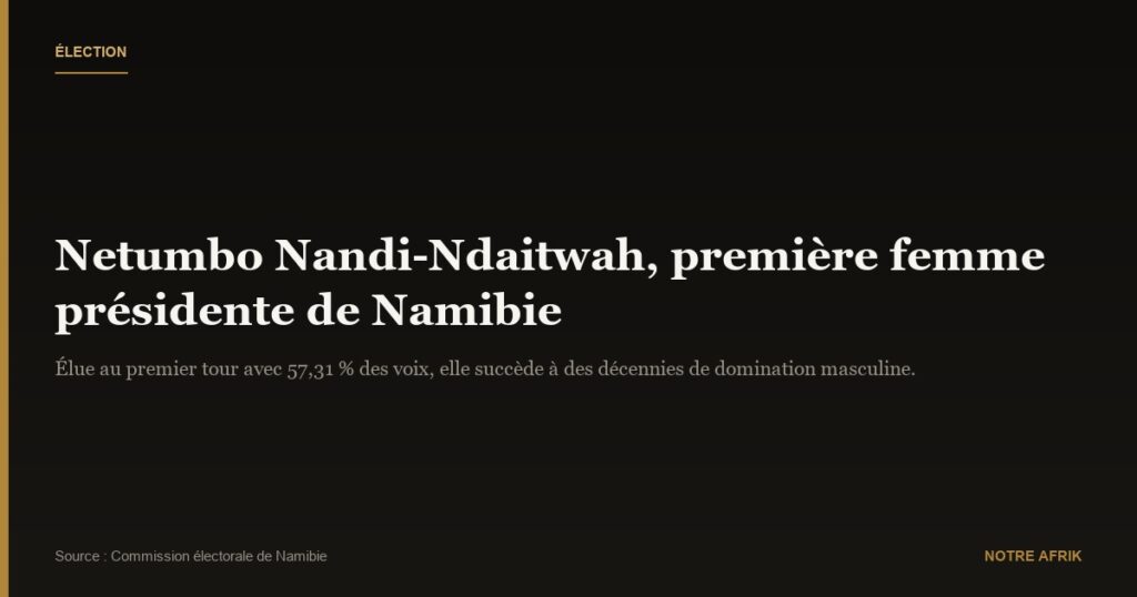 Netumbo Nandi-Ndaitwah : première femme présidente de la Namibie