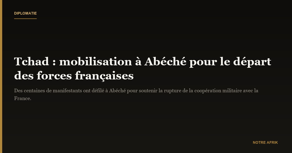 Tchad : manifestation en soutien à la rupture de la coopération militaire avec la France
