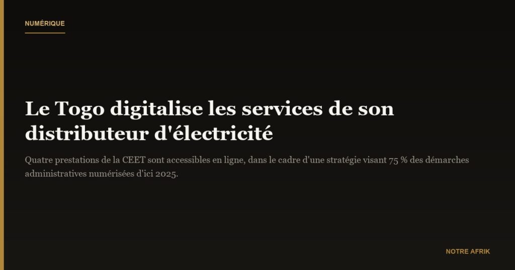 Numérique : le distributeur public d’énergie au Togo se digitalise