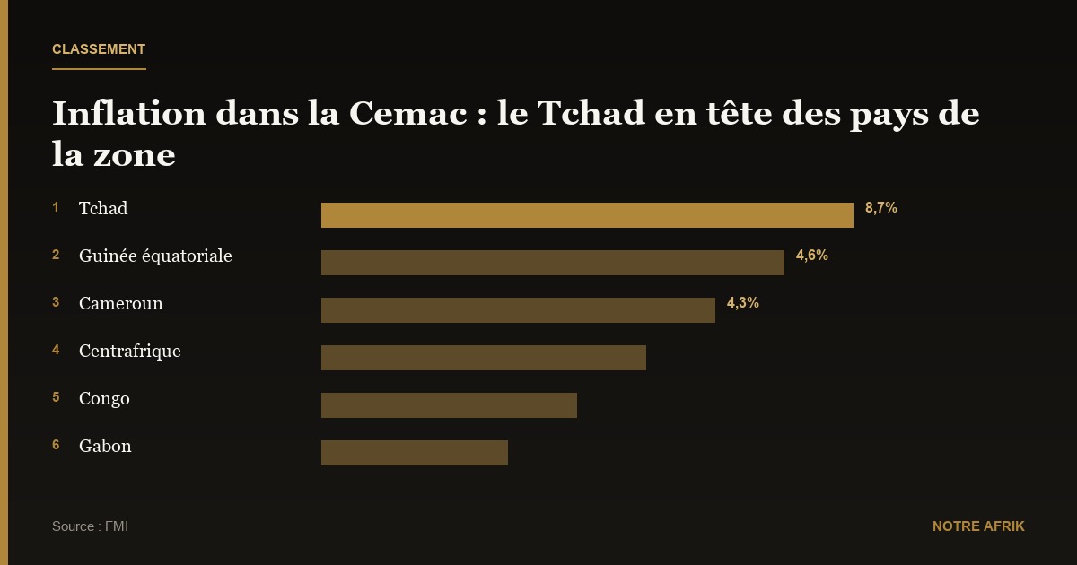 Tchad : l’inflation grimpe à 8,4% en août 2024