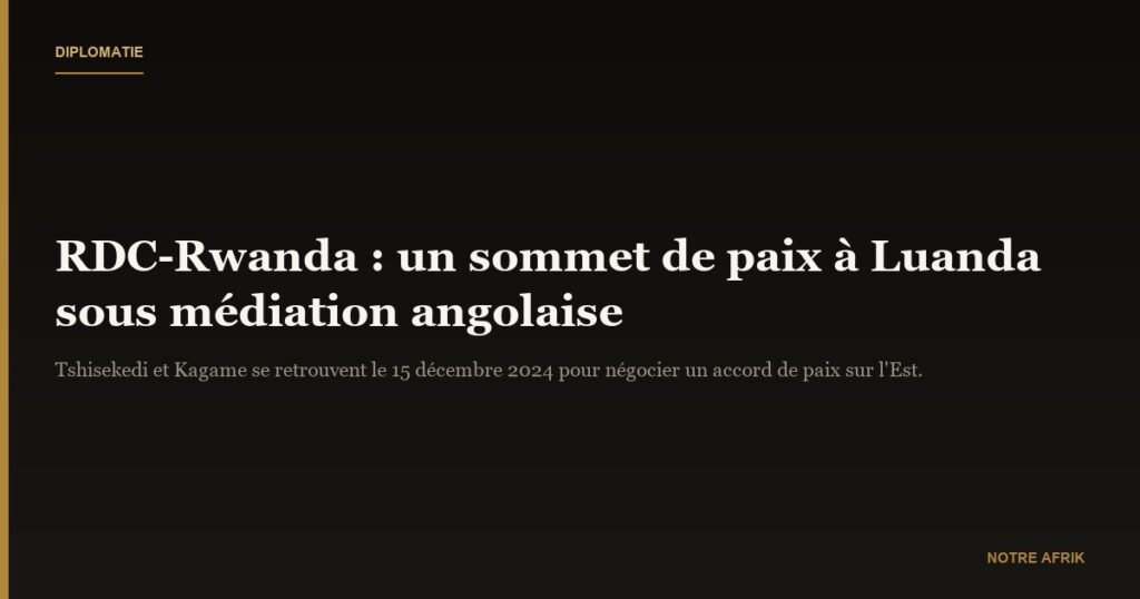 RDC : Tshisekedi et Paul Kagame tentent de mettre fin au conflit à l'Est