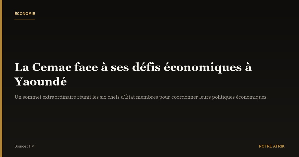 Cemac : une session extraordinaire pour mieux coordonner les politiques économiques