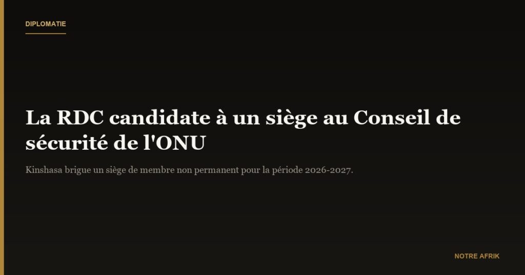 ONU : la RDC lance sa candidature pour un siège au Conseil de sécurité