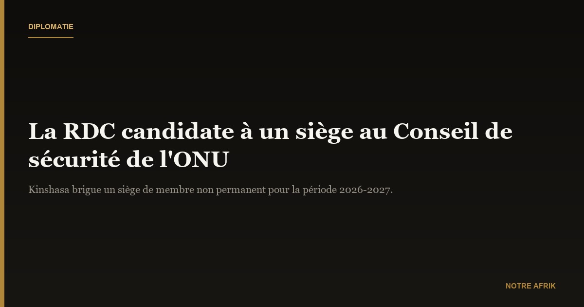 ONU : la RDC lance sa candidature pour un siège au Conseil de sécurité