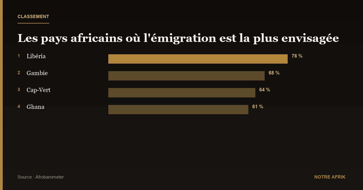 Afrique : près de la moitié de la population envisage l'émigration selon Afrobarometer