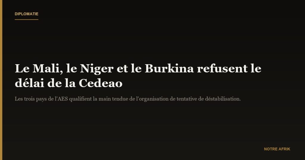 Sahel : le Mali, le Niger et le Burkina Faso désapprouvent le délai accordé par la Cedeao