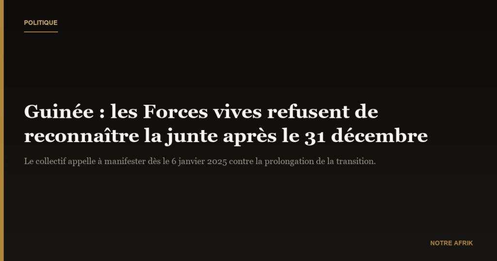 Guinée : les Forces vives s'opposent à l'extension de la transition