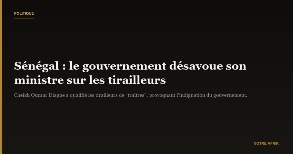 Sénégal : le gouvernement critique les propos le ministre Cheikh Oumar Diagne
