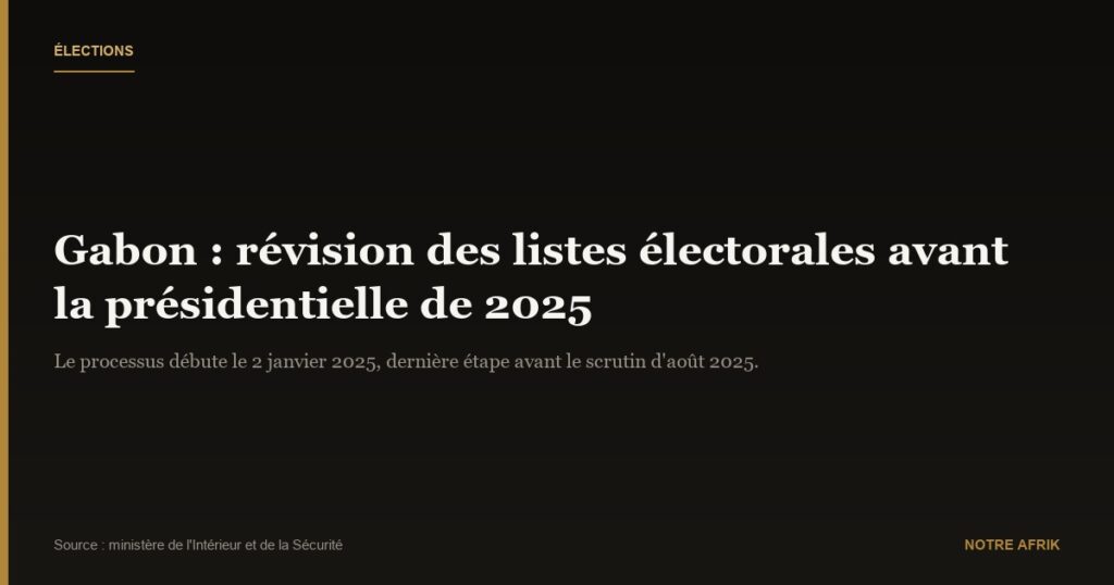 Gabon : la révision des listes électorales débute en janvier