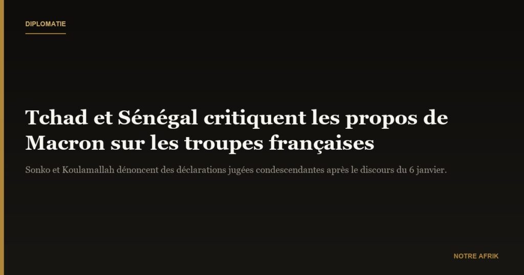 Afrique : le Tchad et le Sénégal critiquent les déclarations d'Emmanuel Macron
