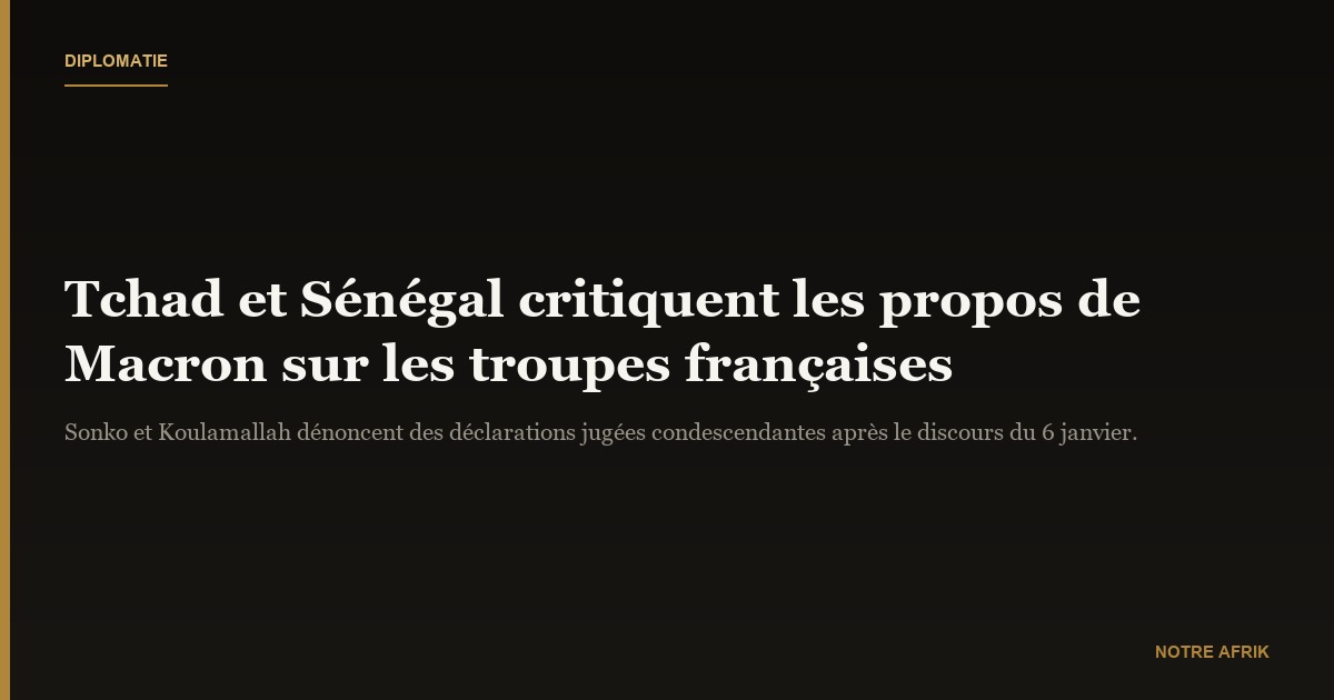 Afrique : le Tchad et le Sénégal critiquent les déclarations d'Emmanuel Macron