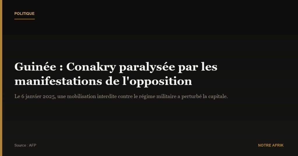 Guinée : les manifestations de l'opposition paralysent Conakry