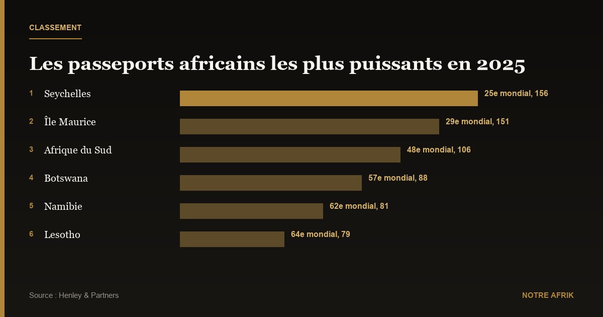 Classement : trois passeports africains dans le Top 50 des plus puissants