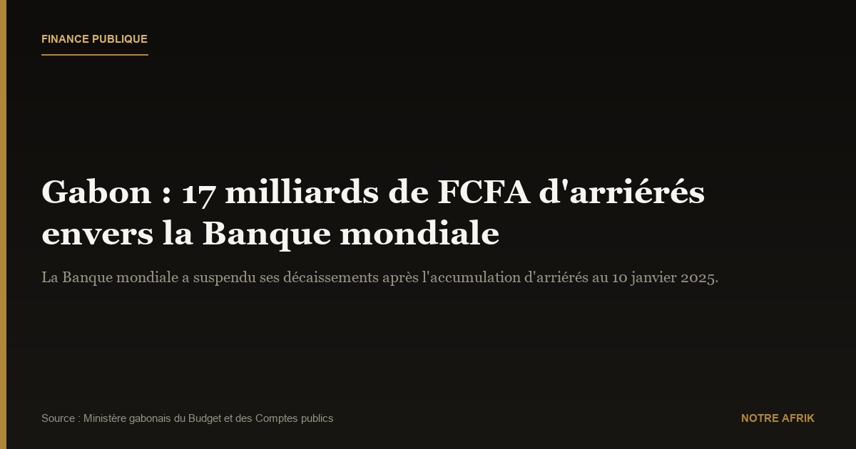 Gabon : explication sur la suspension des décaissements de la Banque mondiale
