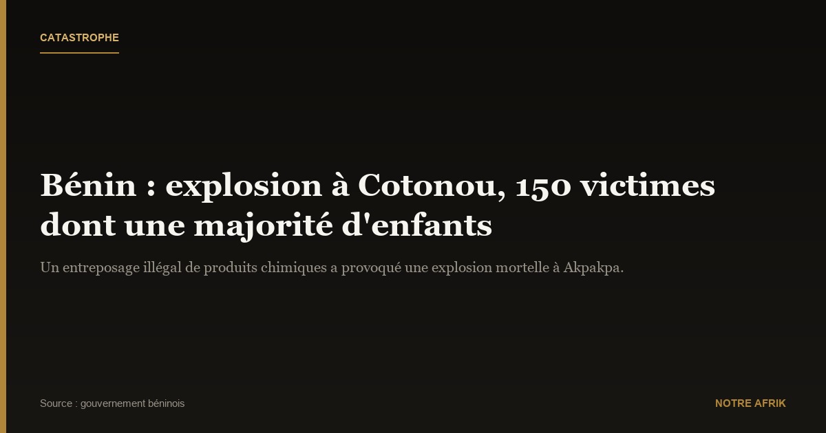 Bénin : un incendie fait 150 victimes