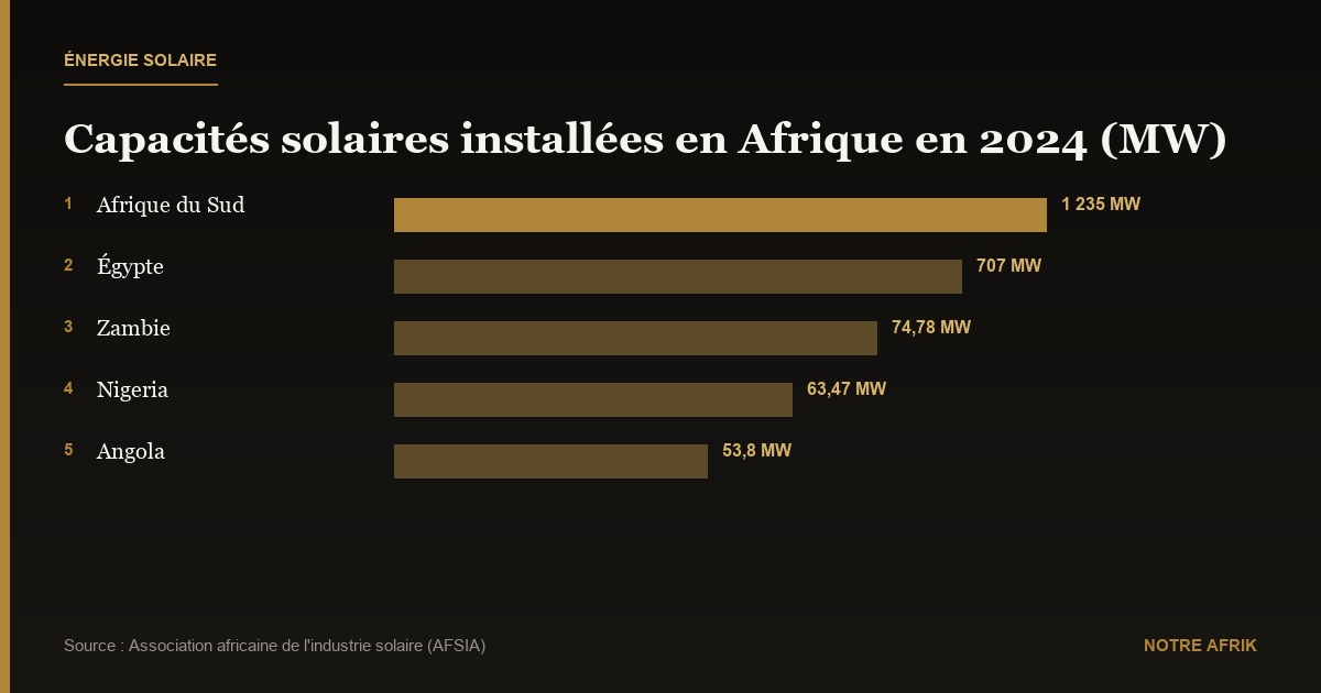 Énergie : l'Afrique n'a installé que 2,5 GW de capacités solaires en 2024