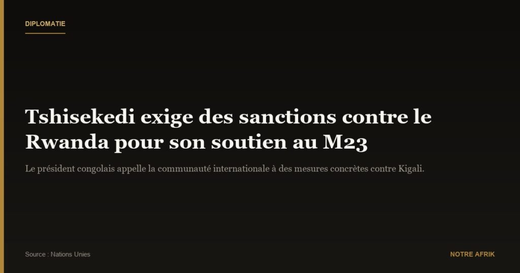 RDC: Félix Tshisekedi demande des sanctions contre le Rwanda