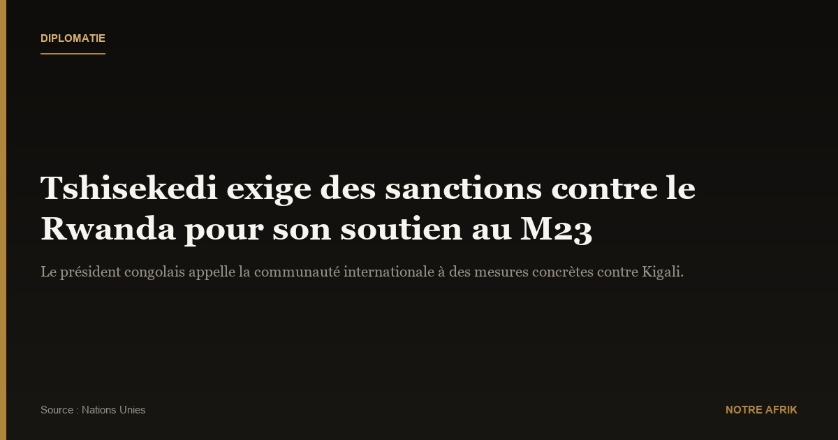 RDC: Félix Tshisekedi demande des sanctions contre le Rwanda