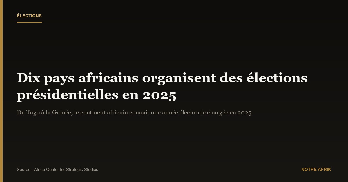 Afrique : dix pays vont organiser des élections présidentielles en 2025