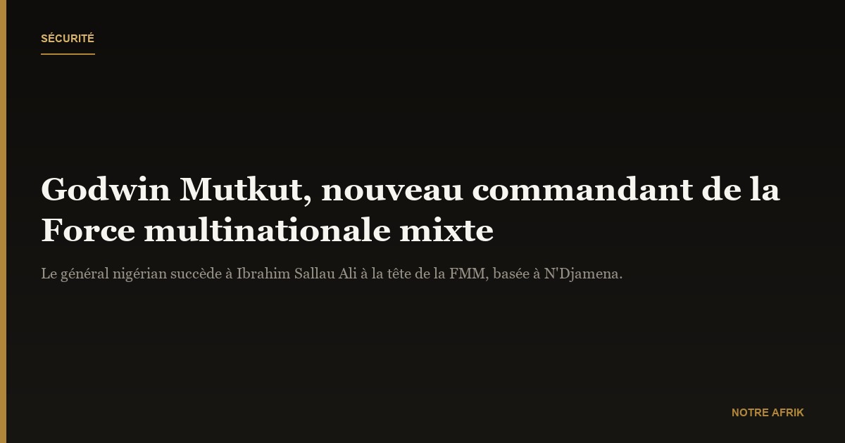 Force multinationale mixte : qui est le général de division Godwin Mutkut