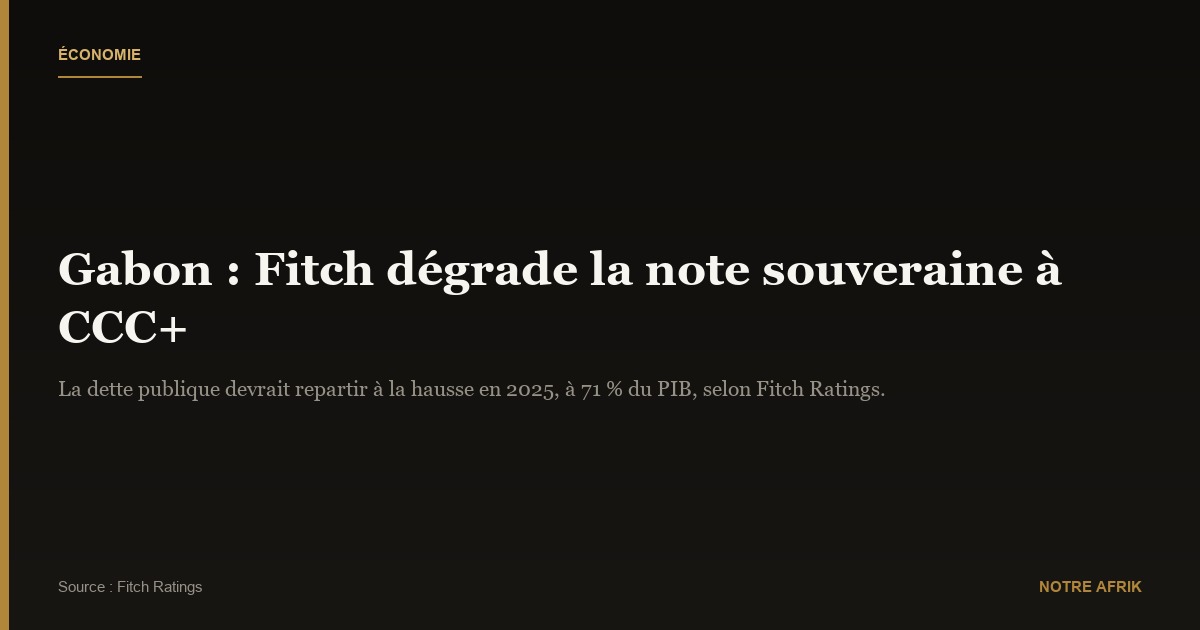 Gabon : Fitch dégrade à nouveau la note souveraine