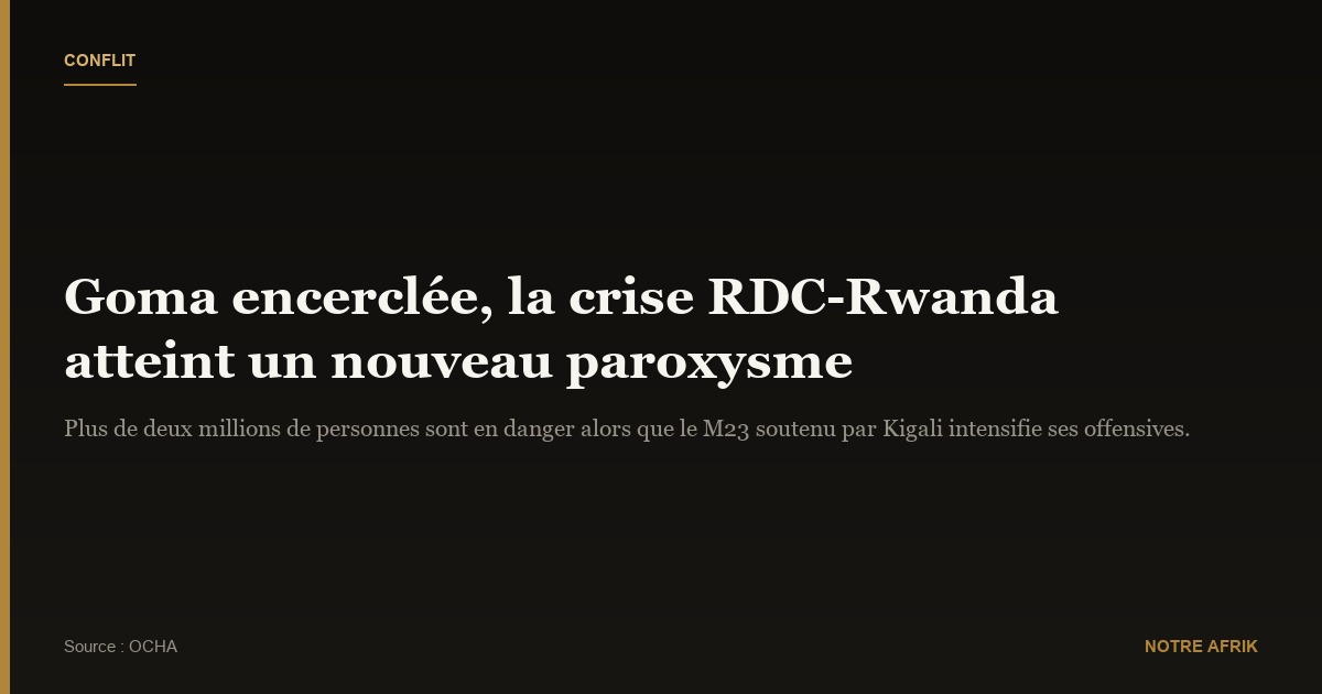 RD Congo-Rwanda : tensions exacerbées autour de Goma