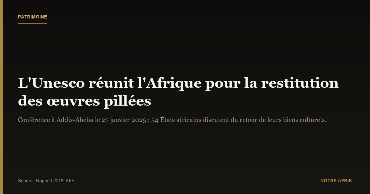 Afrique : l'Unesco discute de la restitution des œuvres pillées pendant la colonisation