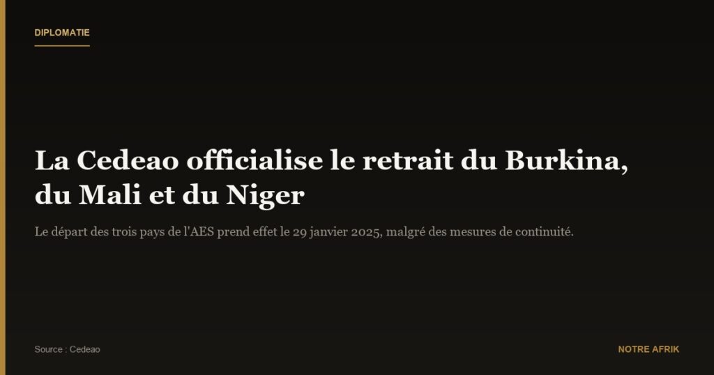 Diplomatie : la Cedeao officialise le retrait des États membres de l'AES