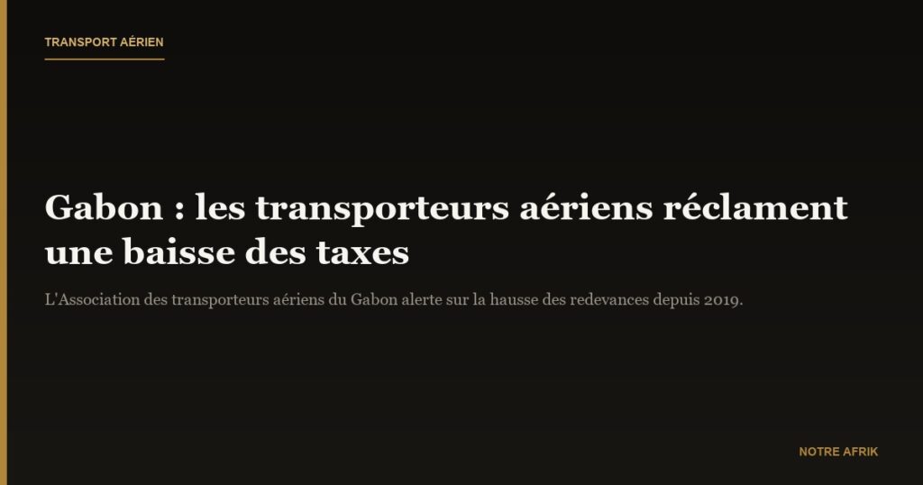 Gabon : les transporteurs aériens demandent une baisse des tarifs