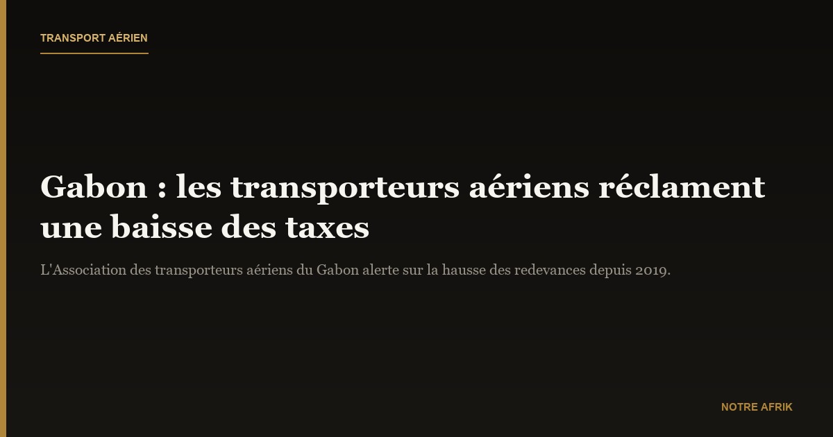 Gabon : les transporteurs aériens demandent une baisse des tarifs