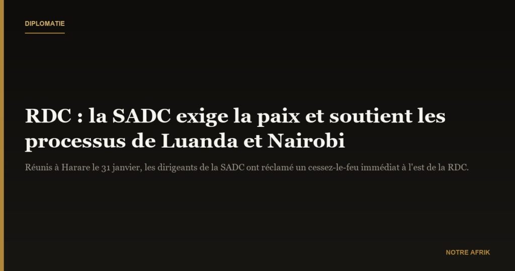 RDC : la SADC prône une résolution pacifique du conflit 