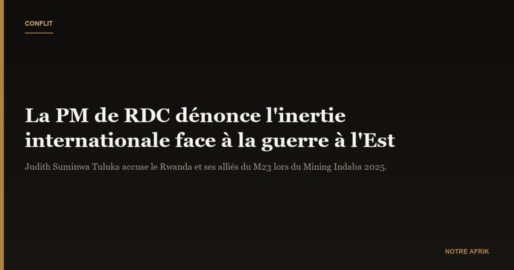 RDC : la PM dénonce l'inertie de la communauté internationale et de l'Union africaine