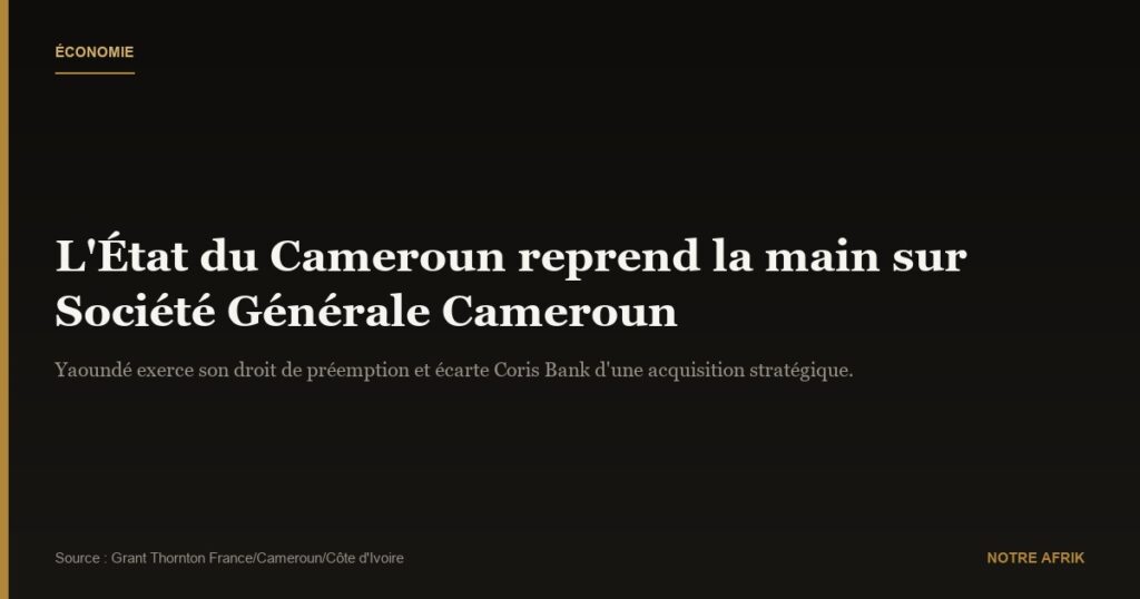 Société Générale Cameroun : l’État reprend la main