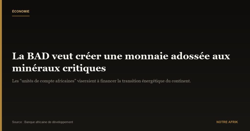 Afrique : la BAD envisage de créer une devise grâce aux minéraux critiques