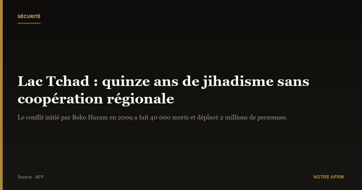 Tchad : le manque de coopération entrave la lutte anti-jihadiste dans la région du Lac