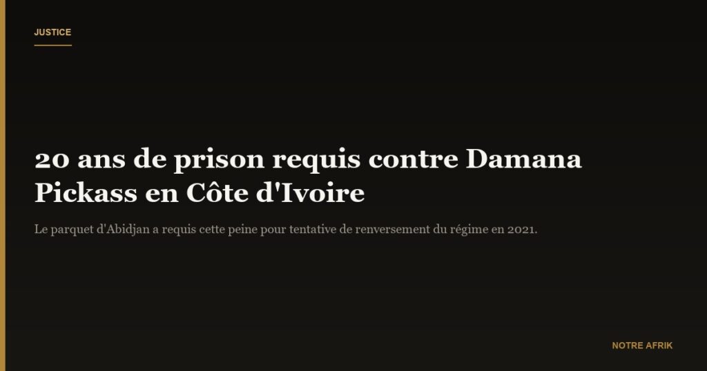 Côte d'Ivoire : 20 ans de prison requis contre Damana Pickass