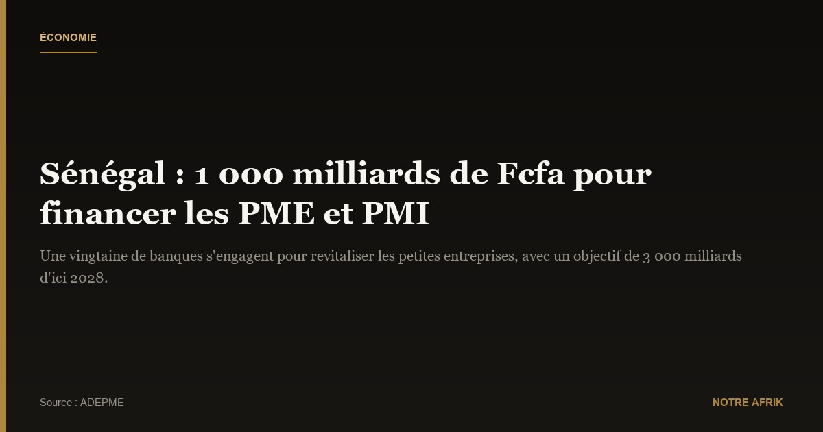 Sénégal : 1 000 milliards de Fcfa pour stimuler les PME et PMI